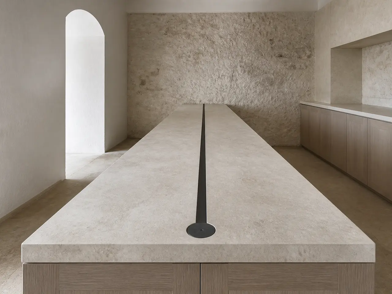 Fadior Terrena Kitchen Suite with Sensor-Ready Worktop Spine — 304 stainless steel kitchen system, front view