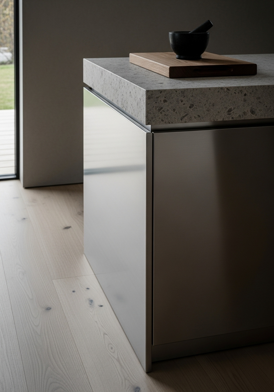 Fadior Abyss Kitchen Suite — close-up of stainless steel finish and hardware detail