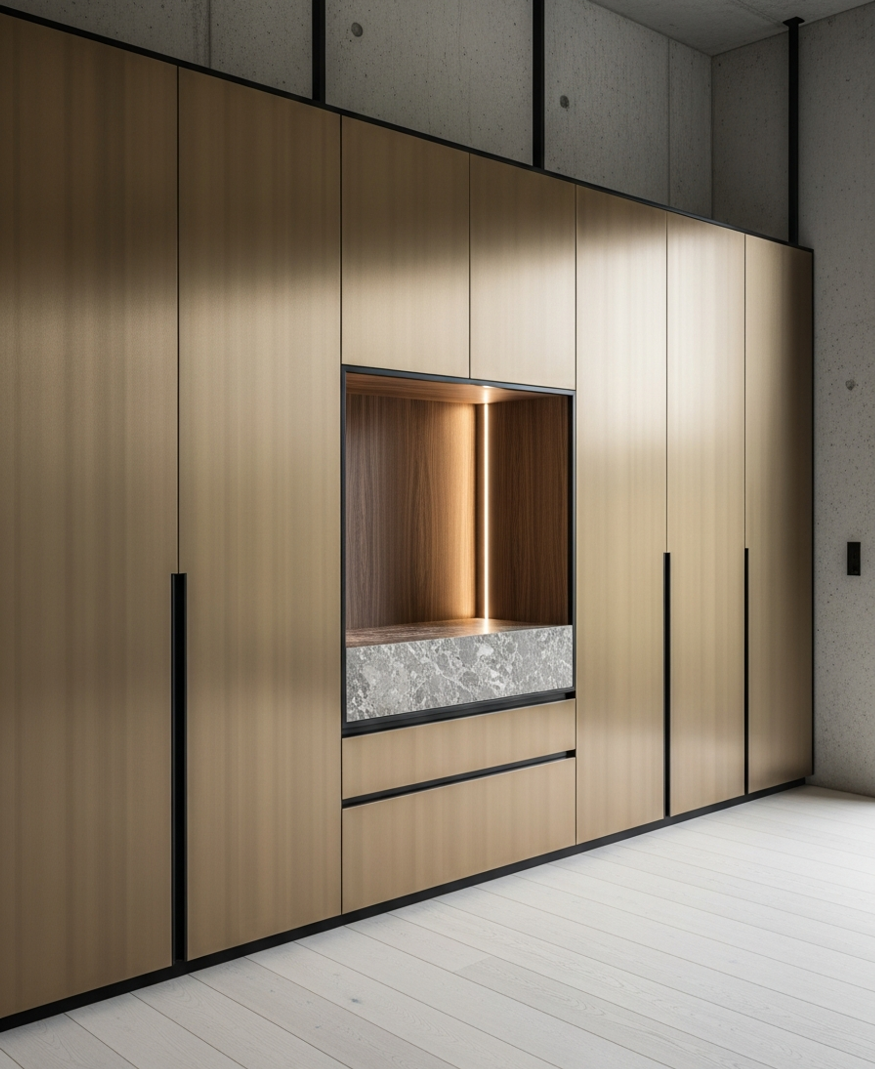 Fadior Brera Wardrobe Suite — 304 stainless steel wardrobe system, front view