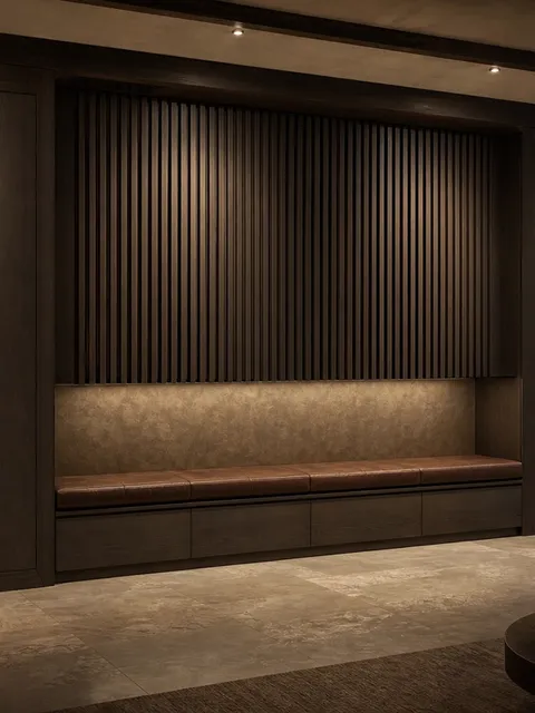 Suite de Sala de Estar Zenith con Velo de Madera en Capas