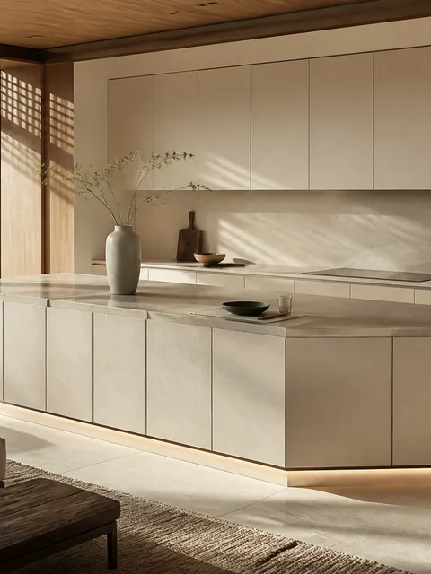 Fadior Terrena Kitchen Suite with Compass Point Island — 304 stainless steel kitchen system, front view