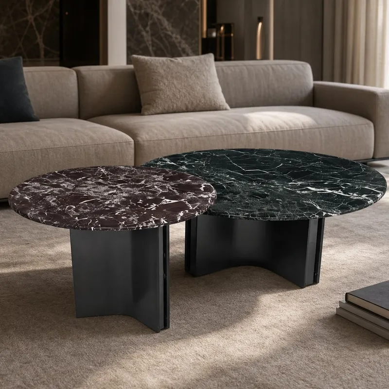 Marble Coffee and Side Table Set
