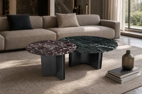 Marble Coffee and Side Table Set