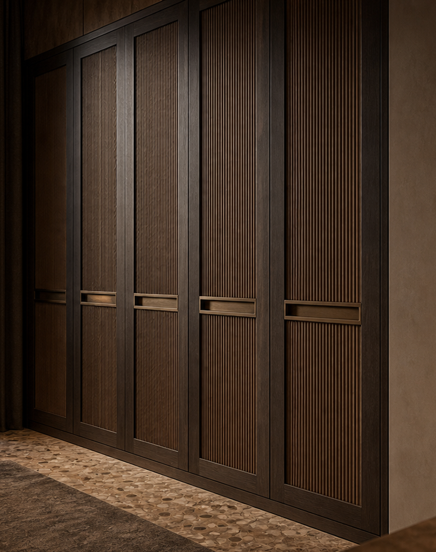 Fadior Elementum Wardrobe Suite with Cedar Lattice Dressing Bay — lifestyle setting with natural light and residential
