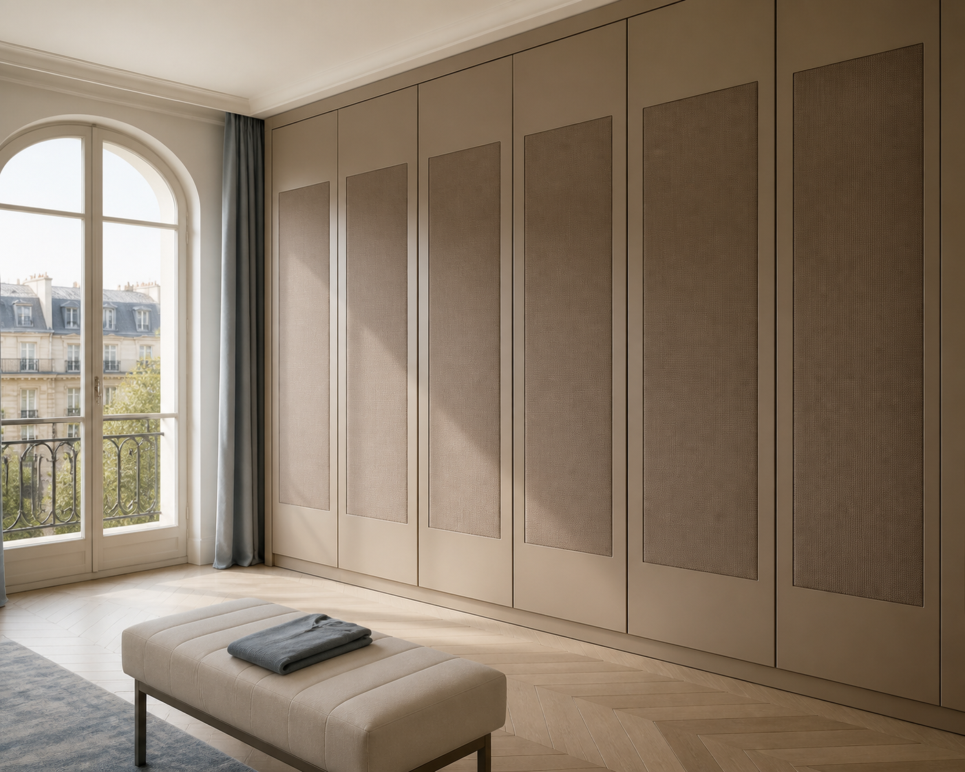 Fadior Resonance Wardrobe Suite with Quiet Close Dressing Atrium — lifestyle setting with natural light and residential