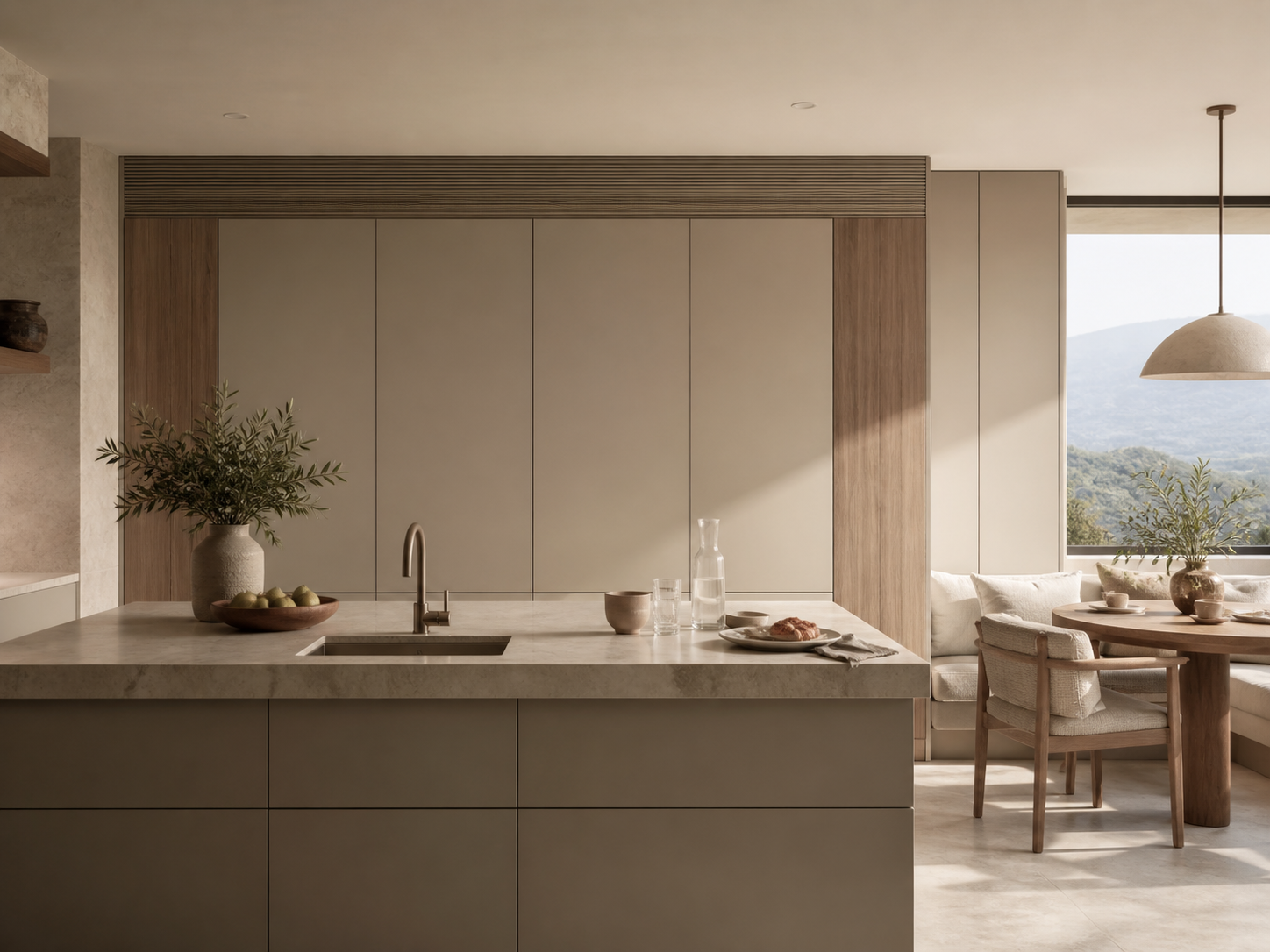 Fadior Pavilion Kitchen with Silent Service Spine — lifestyle setting with natural light and residential styling