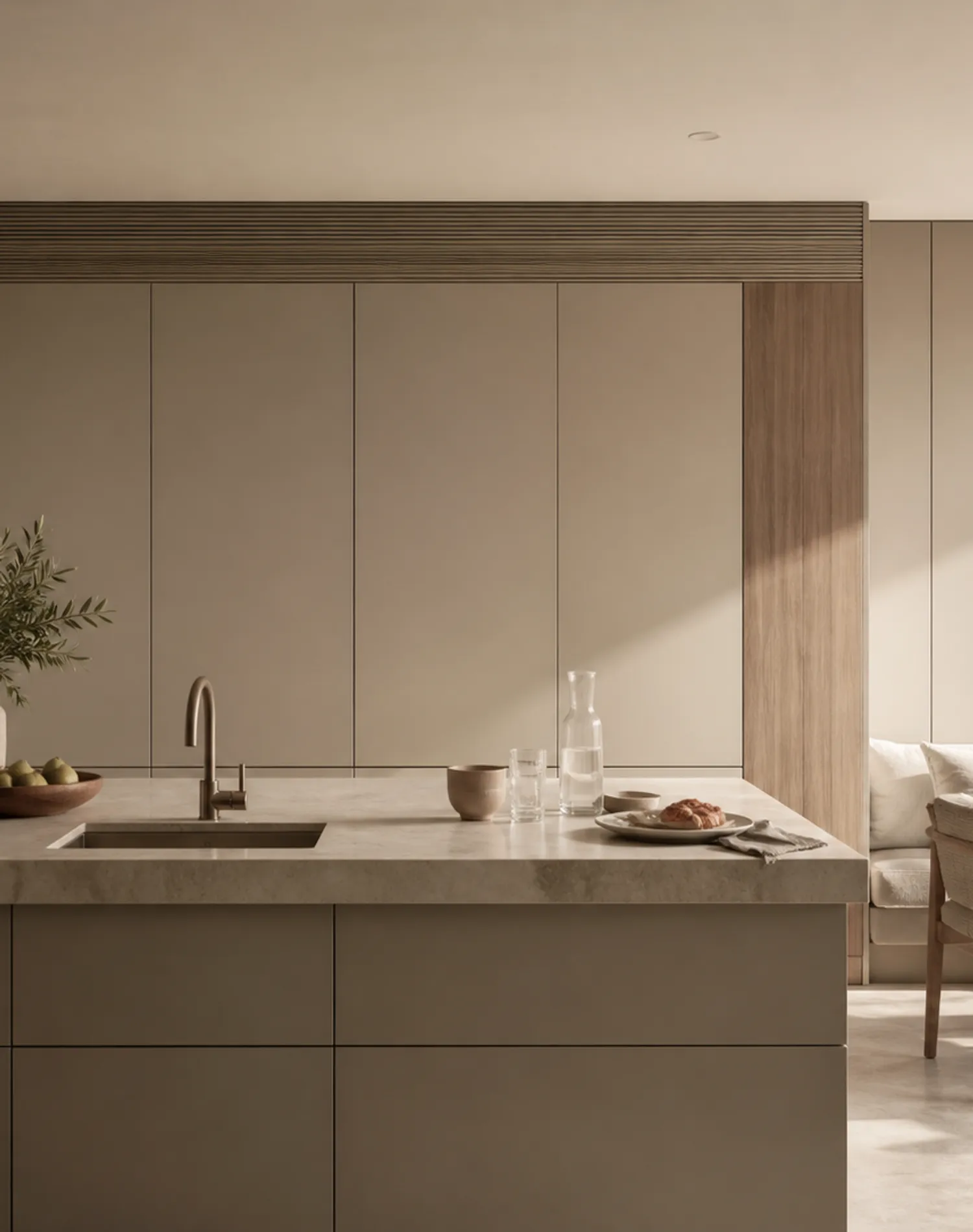 Fadior Pavilion Kitchen with Silent Service Spine — lifestyle setting with natural light and residential styling