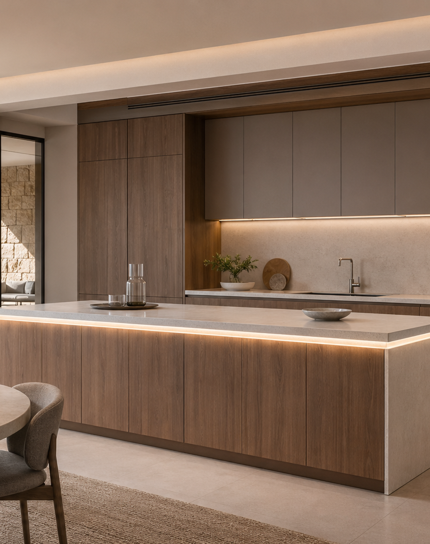 Fadior Solstice Bath and Vanity Suite with Floating Arc Basin Wall — lifestyle setting with natural light and residential styling