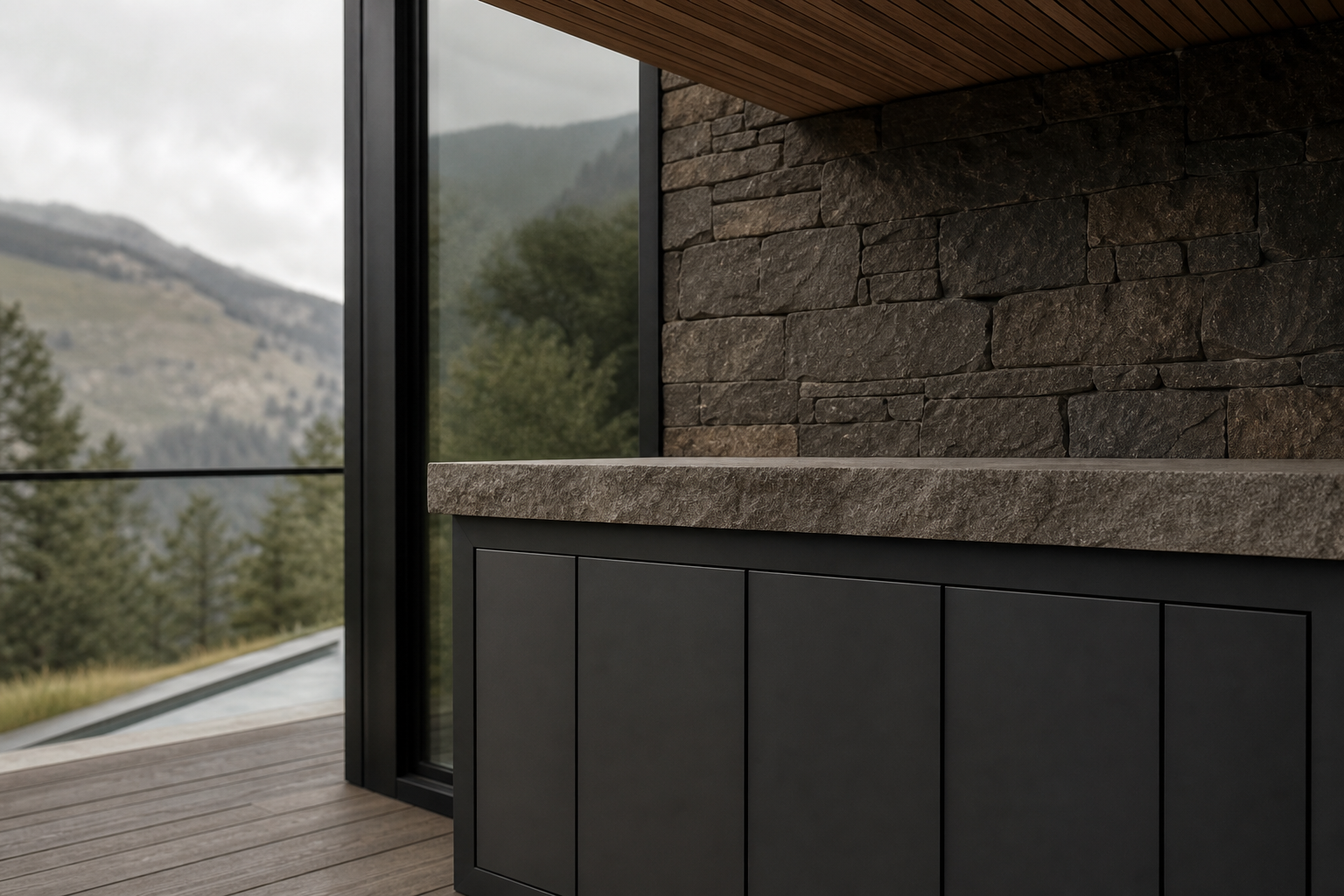 Suite de Balcón Dusk con Consola de Bandeja Luminosa acabado y detalle