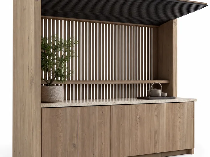 Fadior Soleil Balcony Suite with Rain Screen Morning Bar — 304 stainless steel balcony system, front view