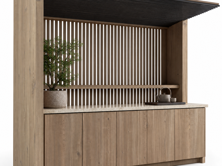 Fadior Soleil Balcony Suite with Rain Screen Morning Bar — 304 stainless steel balcony system, front view