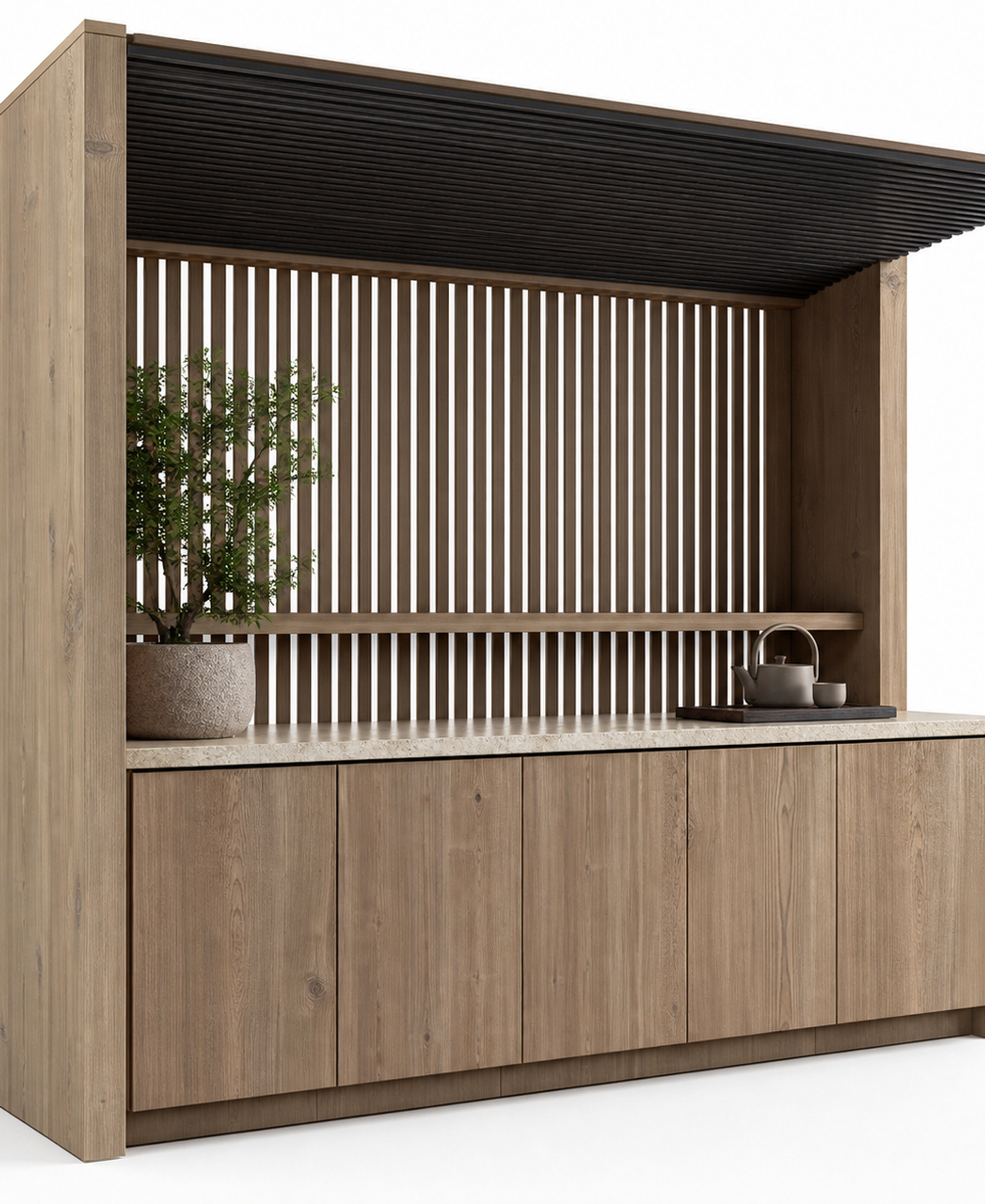 Fadior Soleil Balcony Suite with Rain Screen Morning Bar — 304 stainless steel balcony system, front view