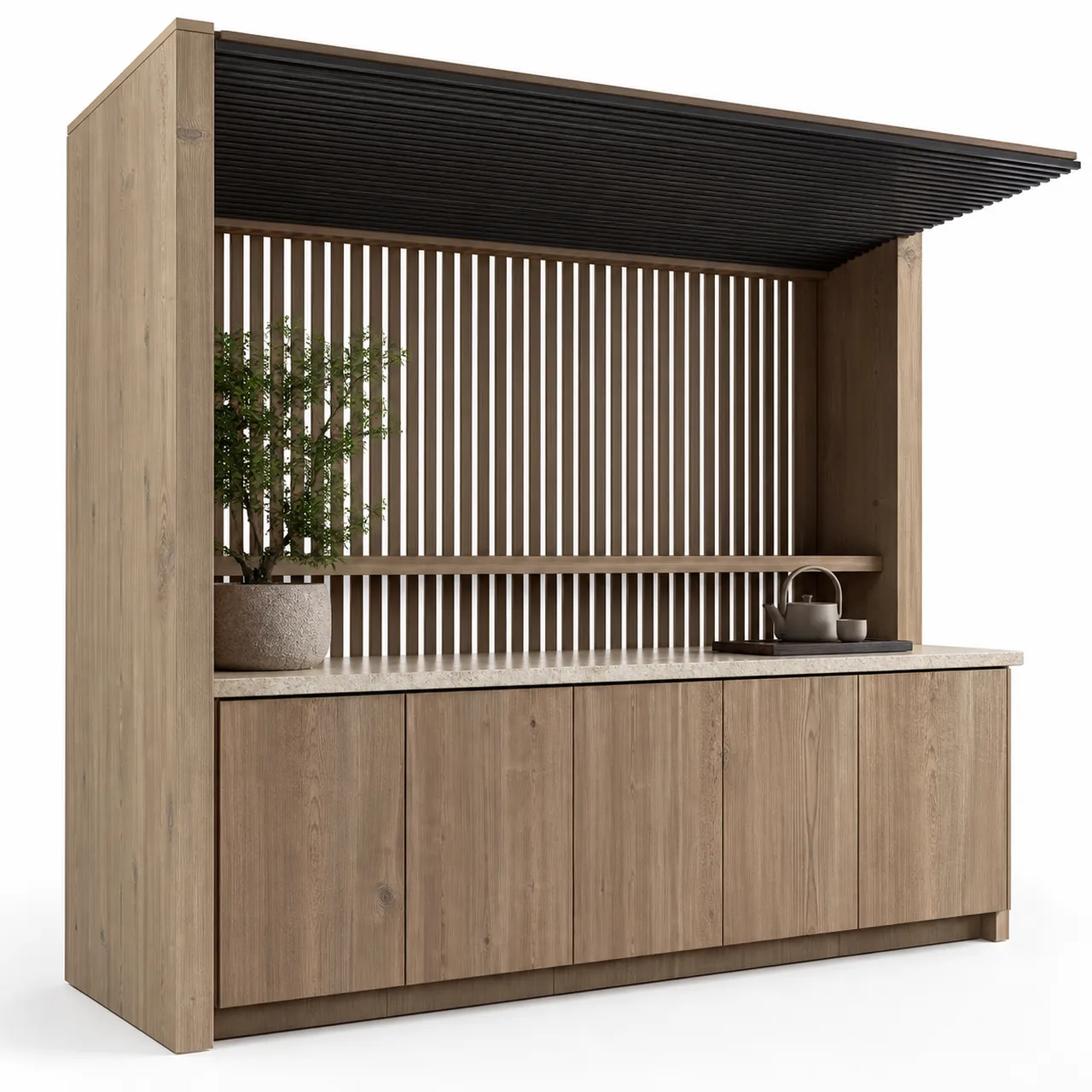 Fadior Soleil Balcony Suite with Rain Screen Morning Bar — 304 stainless steel balcony system, front view