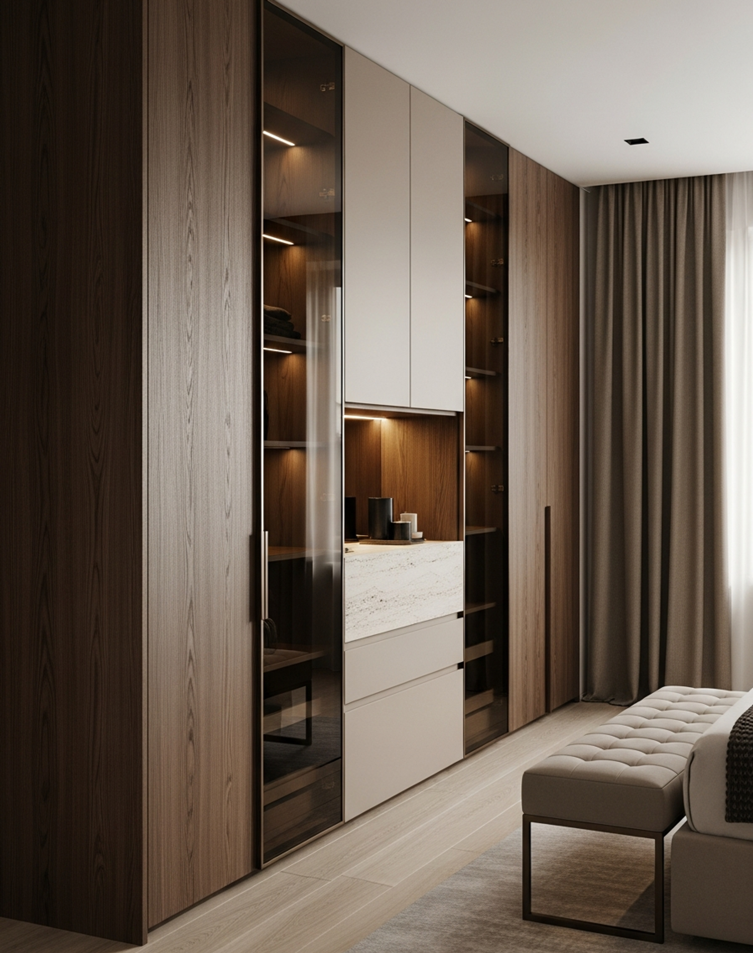 Fadior Brera Wardrobe Suite — interior room context showing cabinet integration