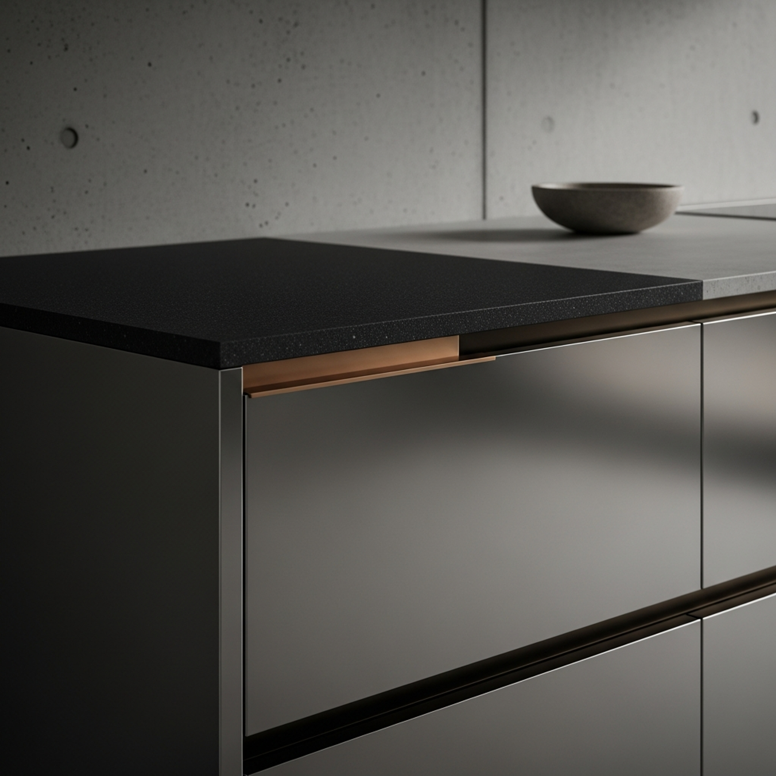 Fadior South Yarra Industrial Apartment — close-up of stainless steel finish and hardware detail