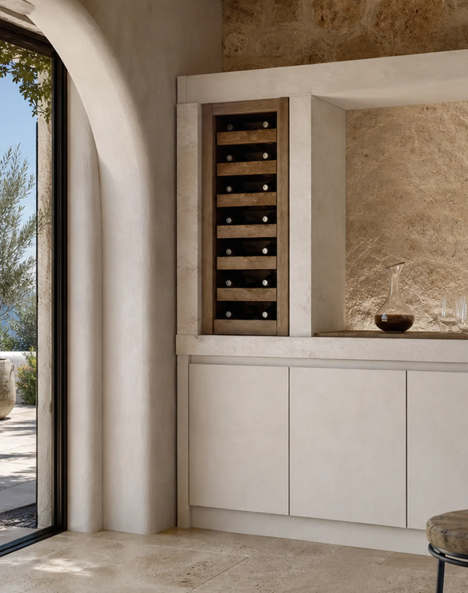 Suite de Armario de Vinos Estuary con Nicho de Decantación Cove estudio de adaptación