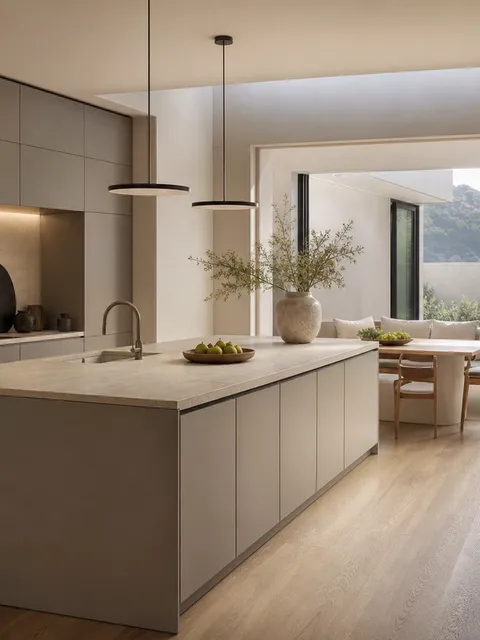Suite de Cocina Riviera con Muro de Desayuno y Patio de Servicio