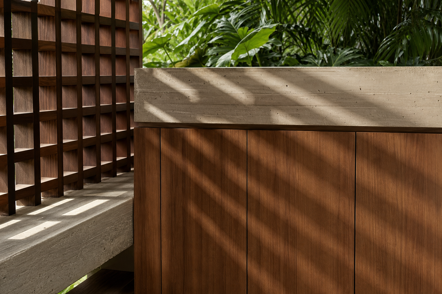 Fadior Soleil Balcony Suite with Sunrail Terrace Bench — close-up of stainless steel finish and hardware detail