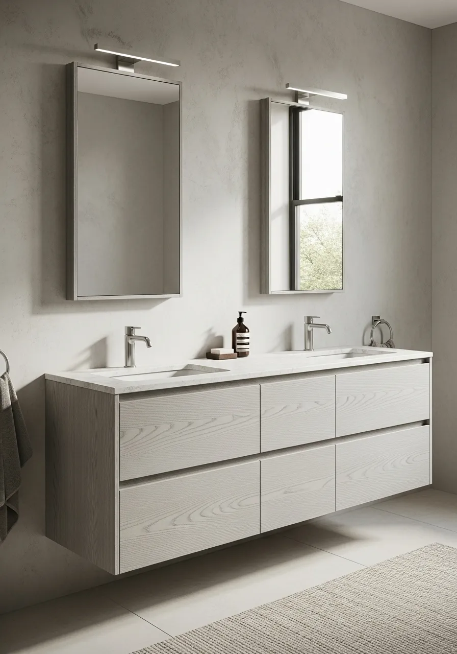 Fadior Acqua Bath and Vanity Suite — 304 stainless steel bath and vanity system, front view