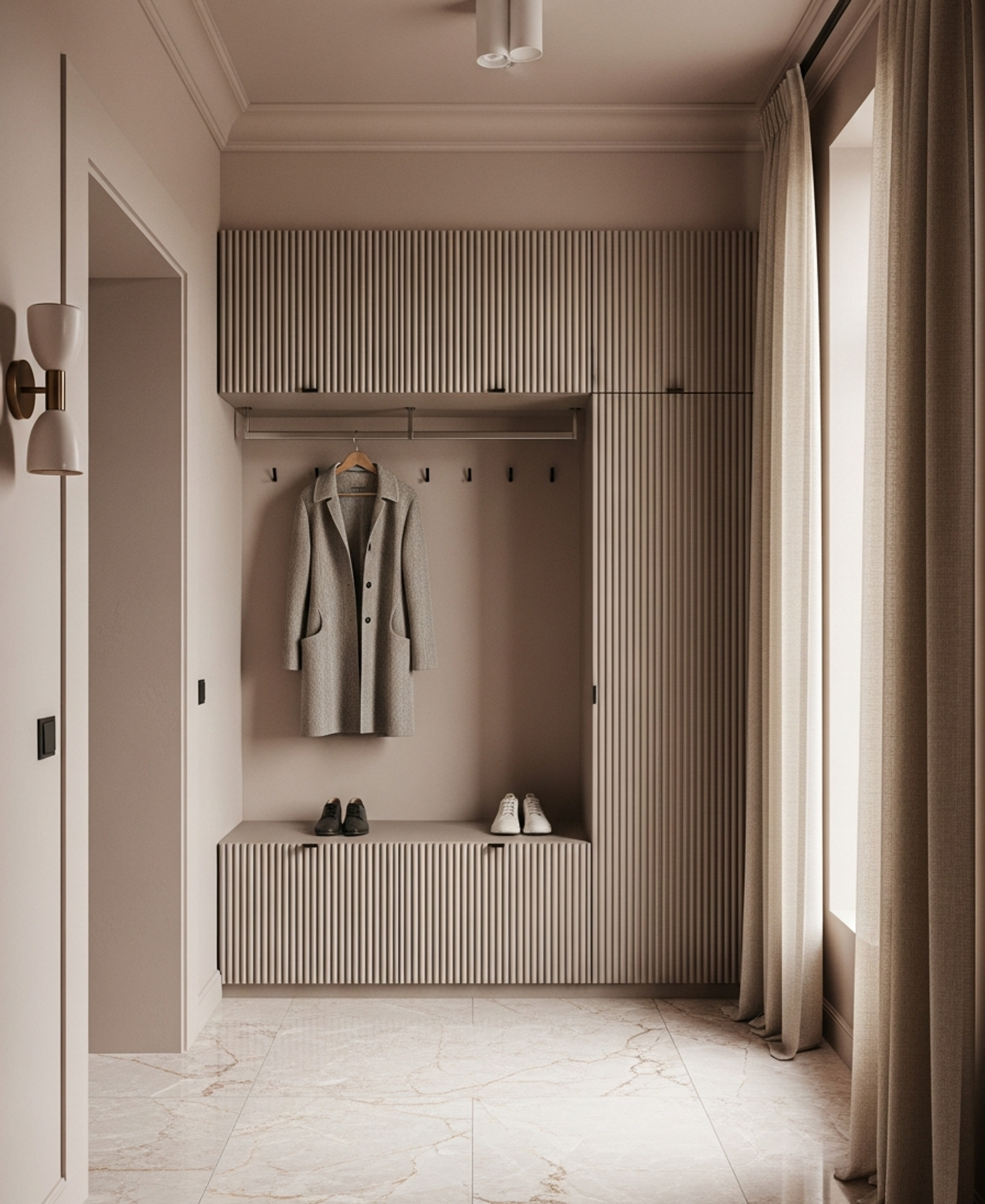 Fadior Archetype Shoe Wardrobe — 304 stainless steel entryway system, front view