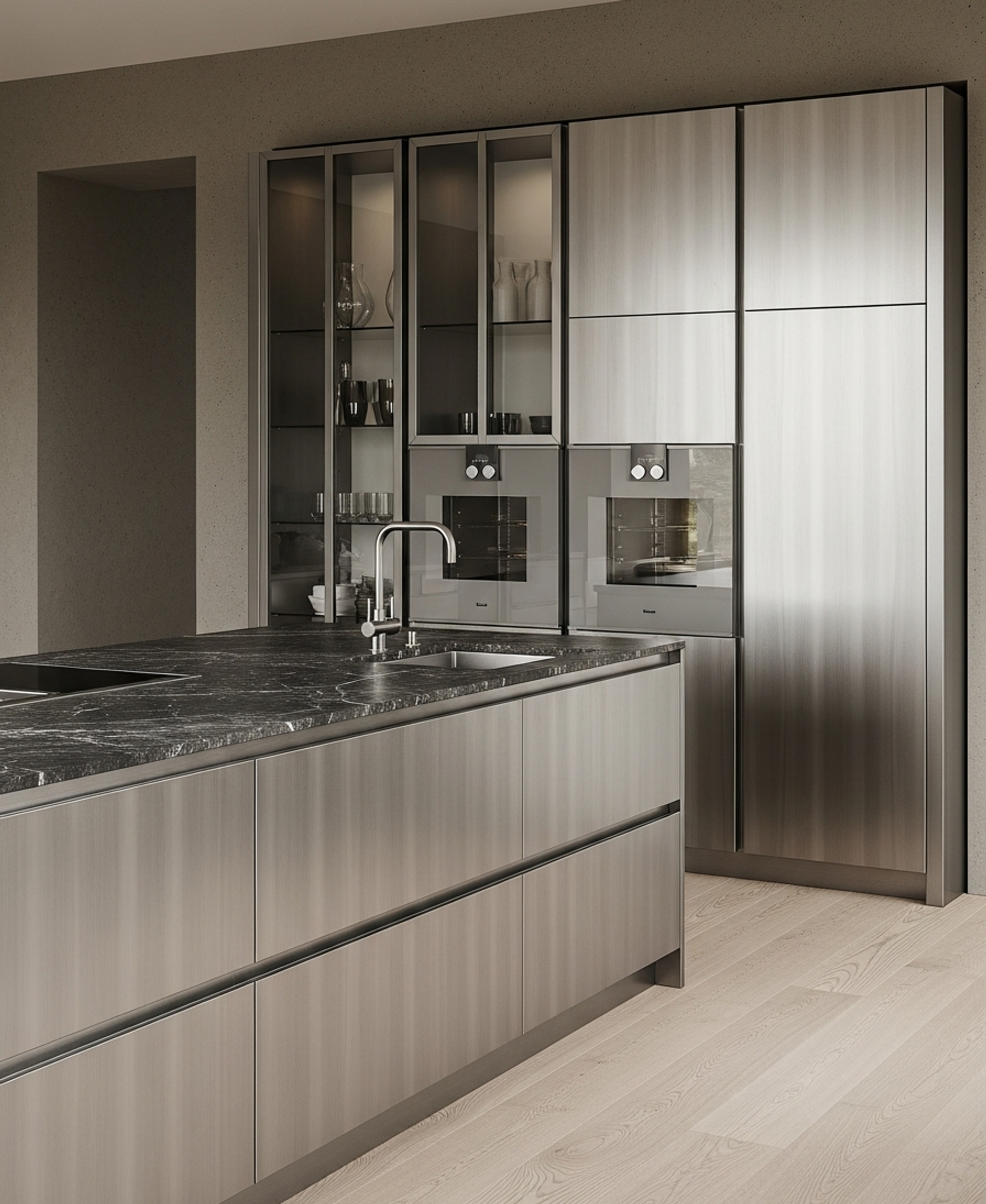Fadior Abyss Kitchen Suite — 304 stainless steel kitchen system, front view