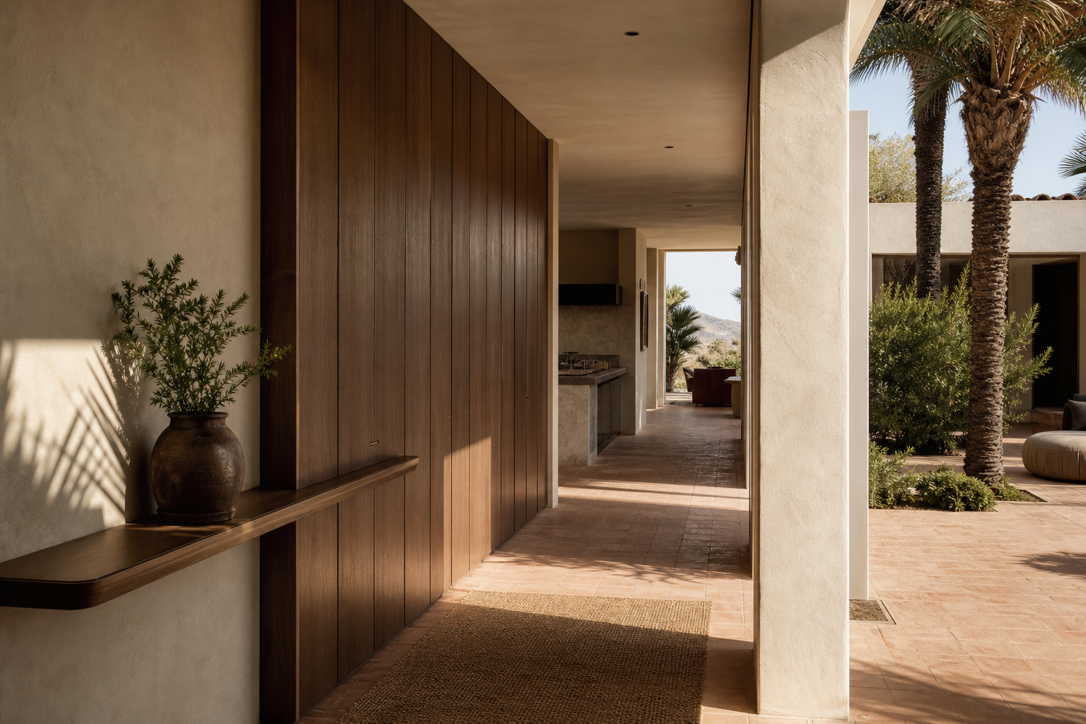 Fadior Lumiere Slim Profile Shelf Wall — interior room context showing cabinet integration