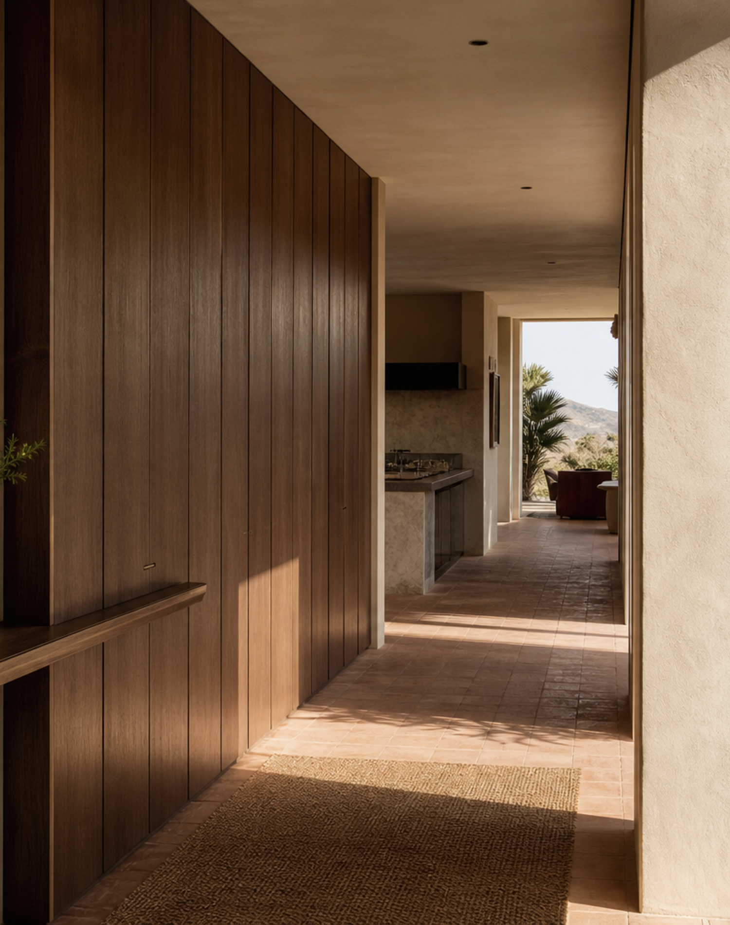 Fadior Lumiere Slim Profile Shelf Wall — interior room context showing cabinet integration
