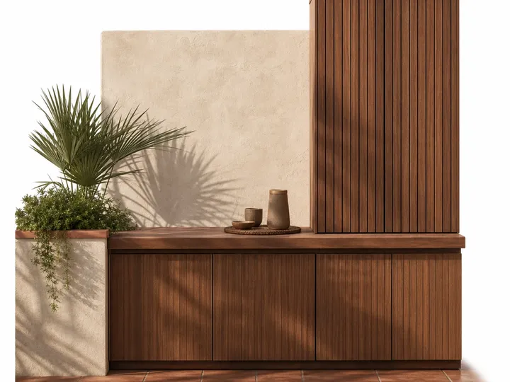 Fadior Dusk Balcony Suite with Mistline Coffee Perch — 304 stainless steel balcony system, front view