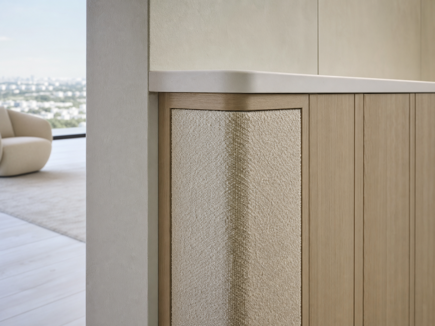 Fadior Onyx Wardrobe Suite with Wool Valet Corner — close-up of stainless steel finish and hardware detail
