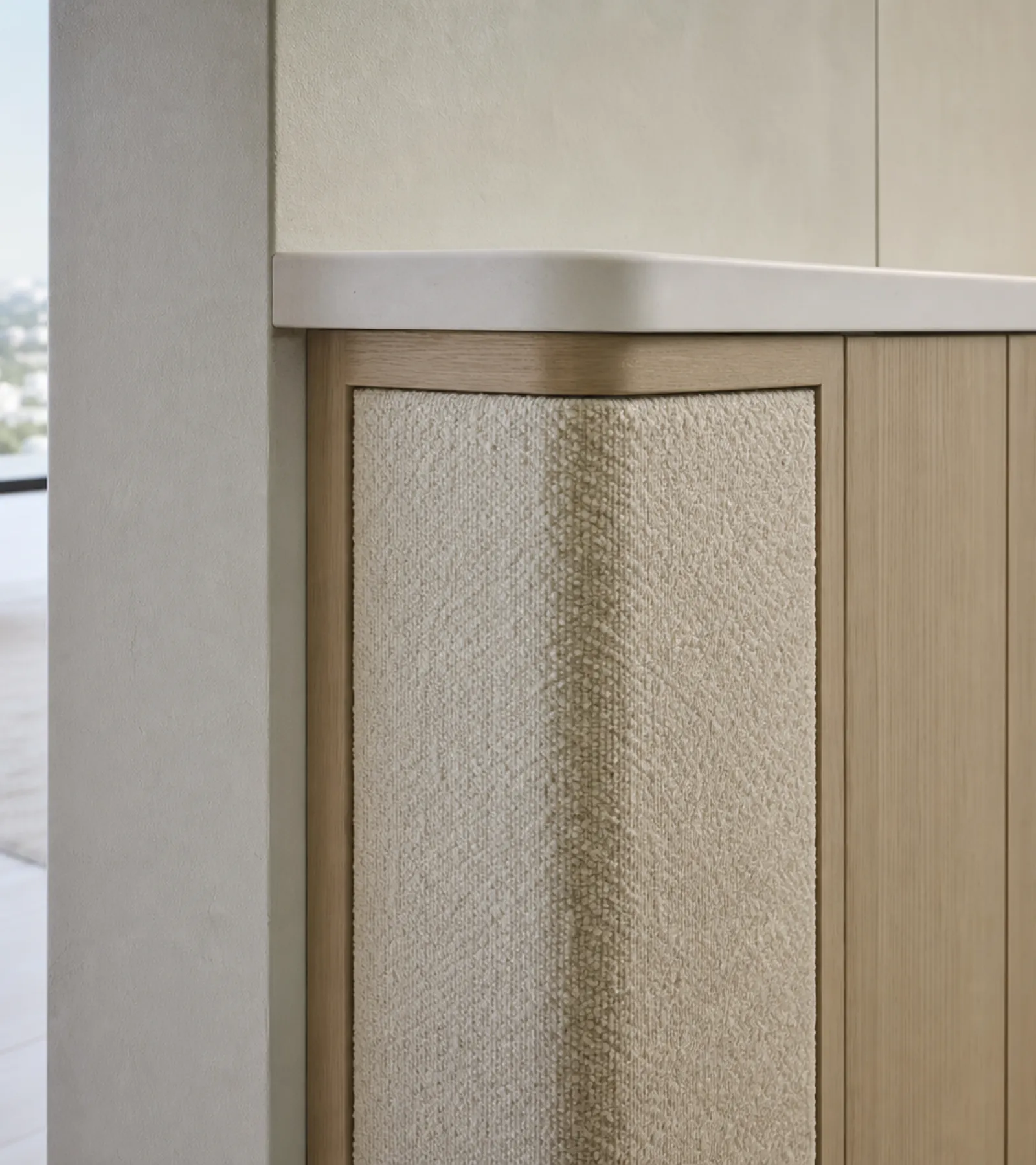 Suite de Armario Onyx con Rincón de Valet de Lana acabado y detalle