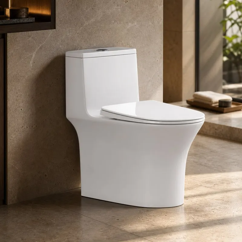 Square-Tank Siphonic One-Piece Toilet