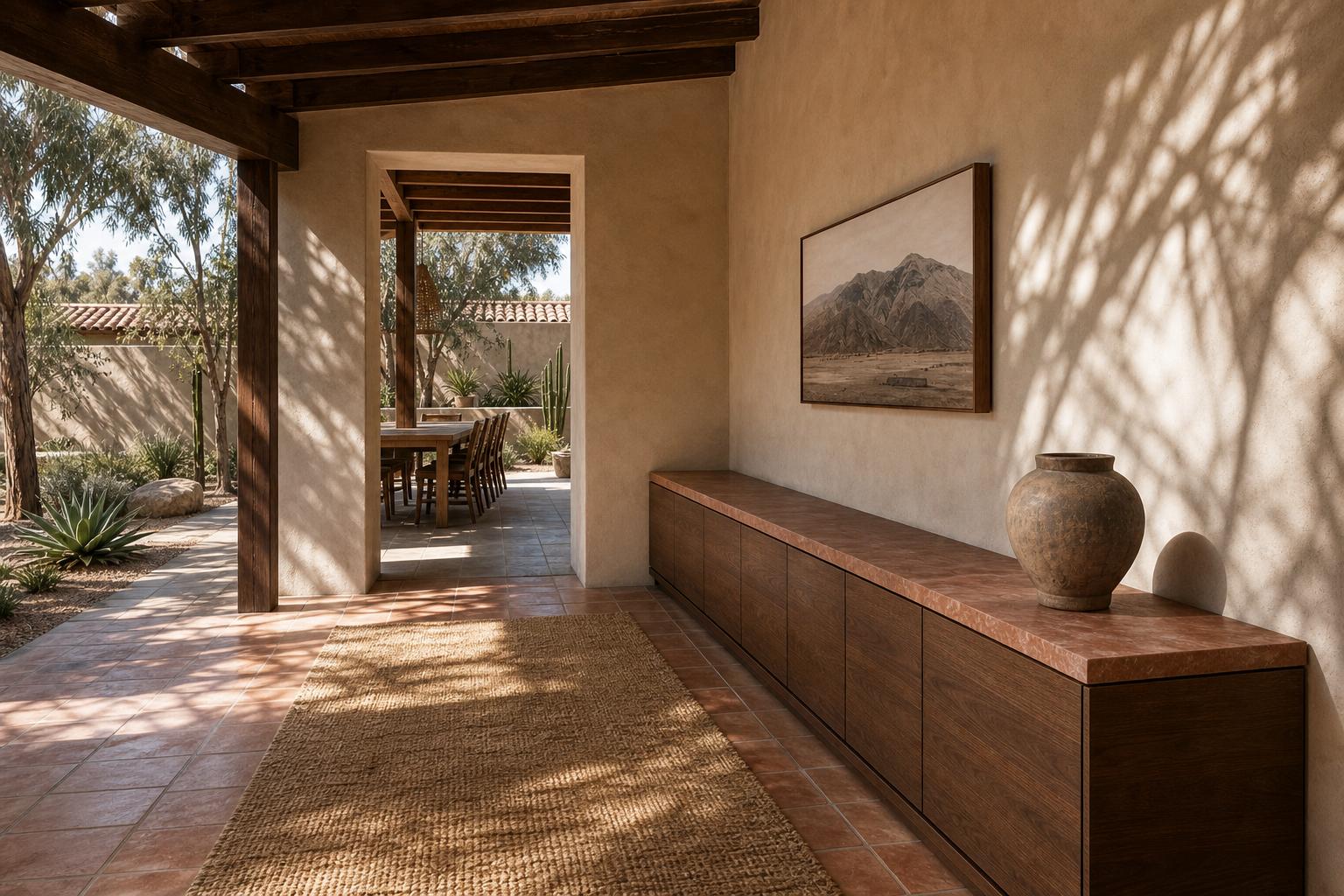 Fadior Ecliptic Entryway Suite with Shadowline Arrival Wall — interior room context showing cabinet integration