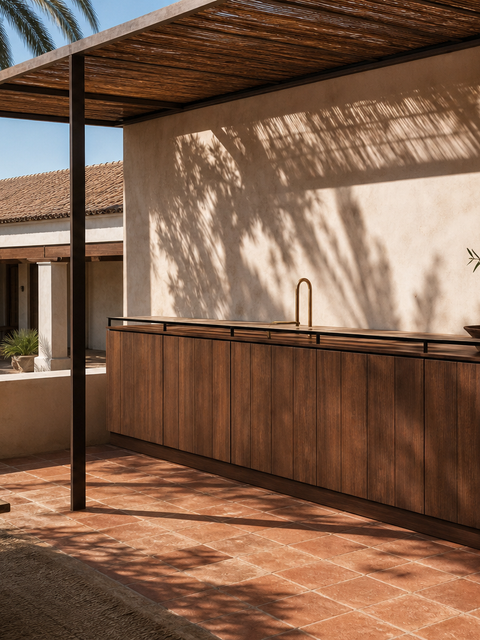 Fadior Dusk Balcony Suite with Canopy Tapline Aperitif Rail — 304 stainless steel balcony system, front view