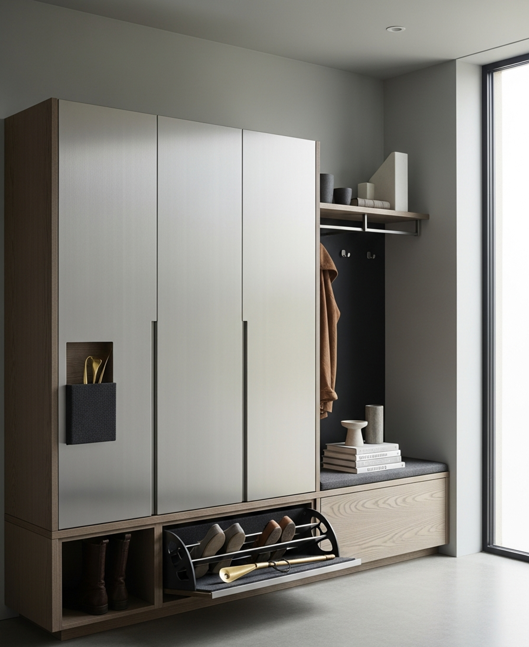 Fadior Archetype Entryway Suite — 304 stainless steel entryway system, front view