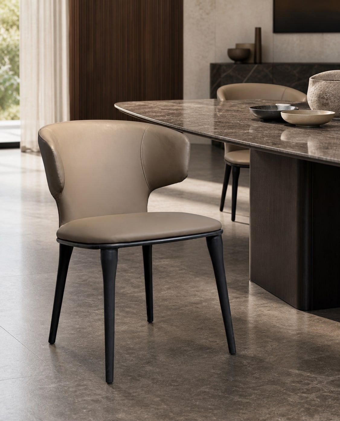 Dining Chair (Carbon steel) styled in a FADIOR HOME interior setting