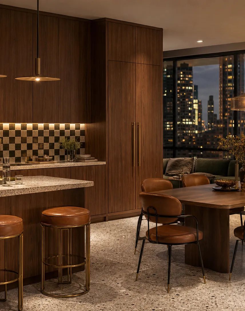 Fadior Forge Kitchen Suite with GCC Specification Spine — interior room context showing cabinet integration