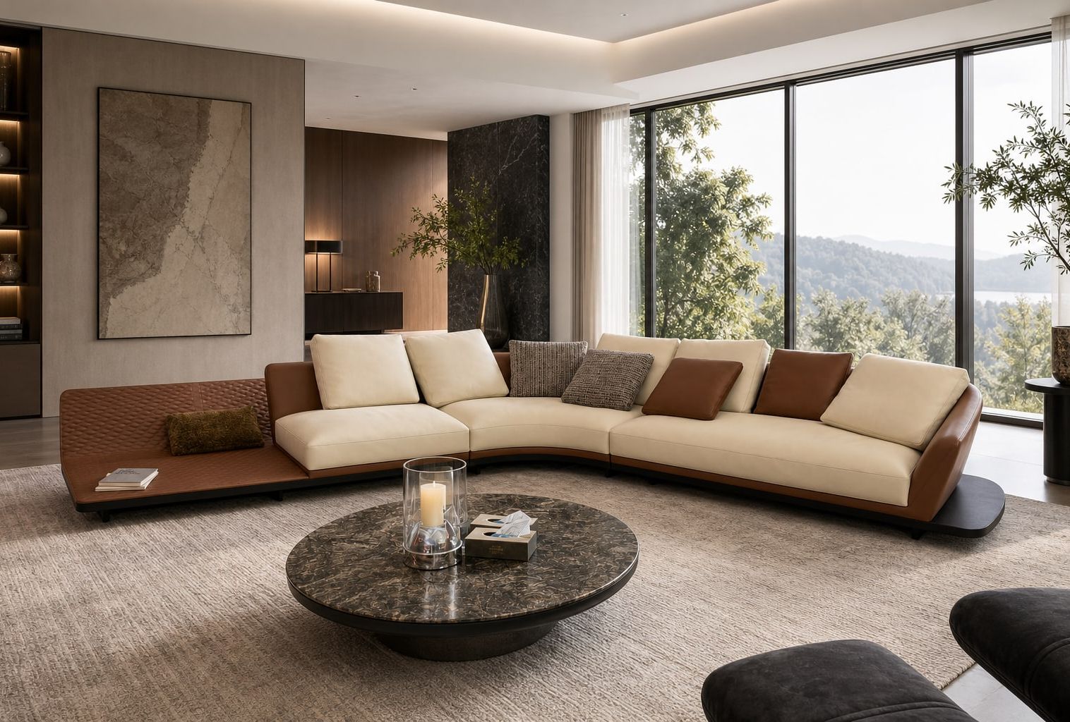 Modern Sofa 待供应商补 styled in a FADIOR HOME interior setting