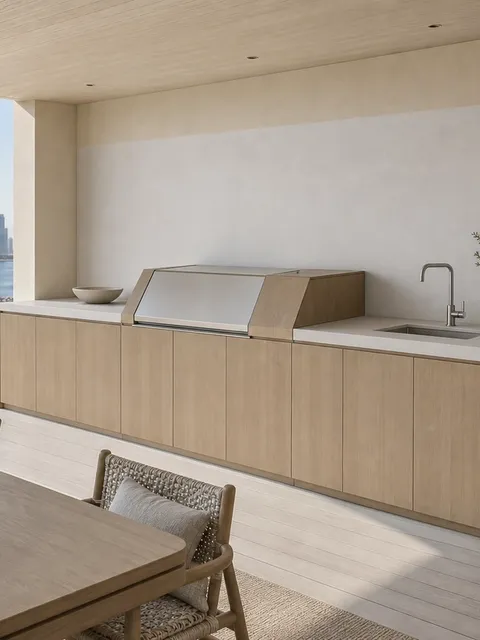 Suite de Cocina Exterior Horizon con Bahía de Parrilla de Panel Escultórico