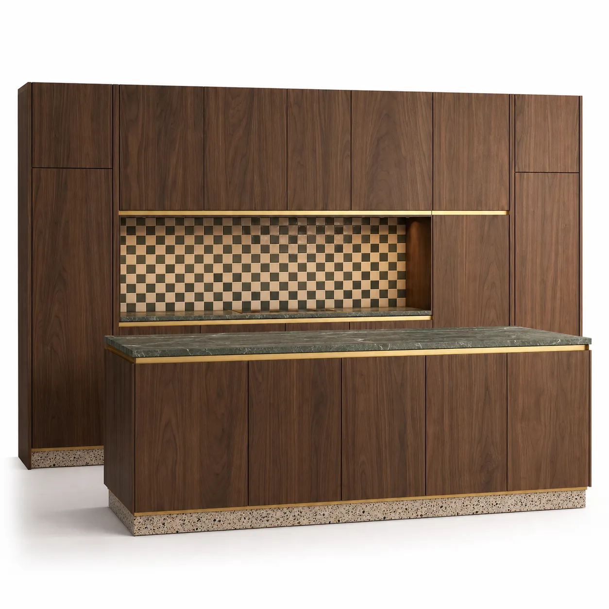 Suite de Cocina Riviera con Muro de Isla Modular Sin Tiradores vista principal