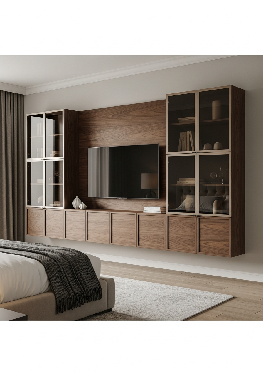 Fadior Essence Media Console — interior room context showing cabinet integration