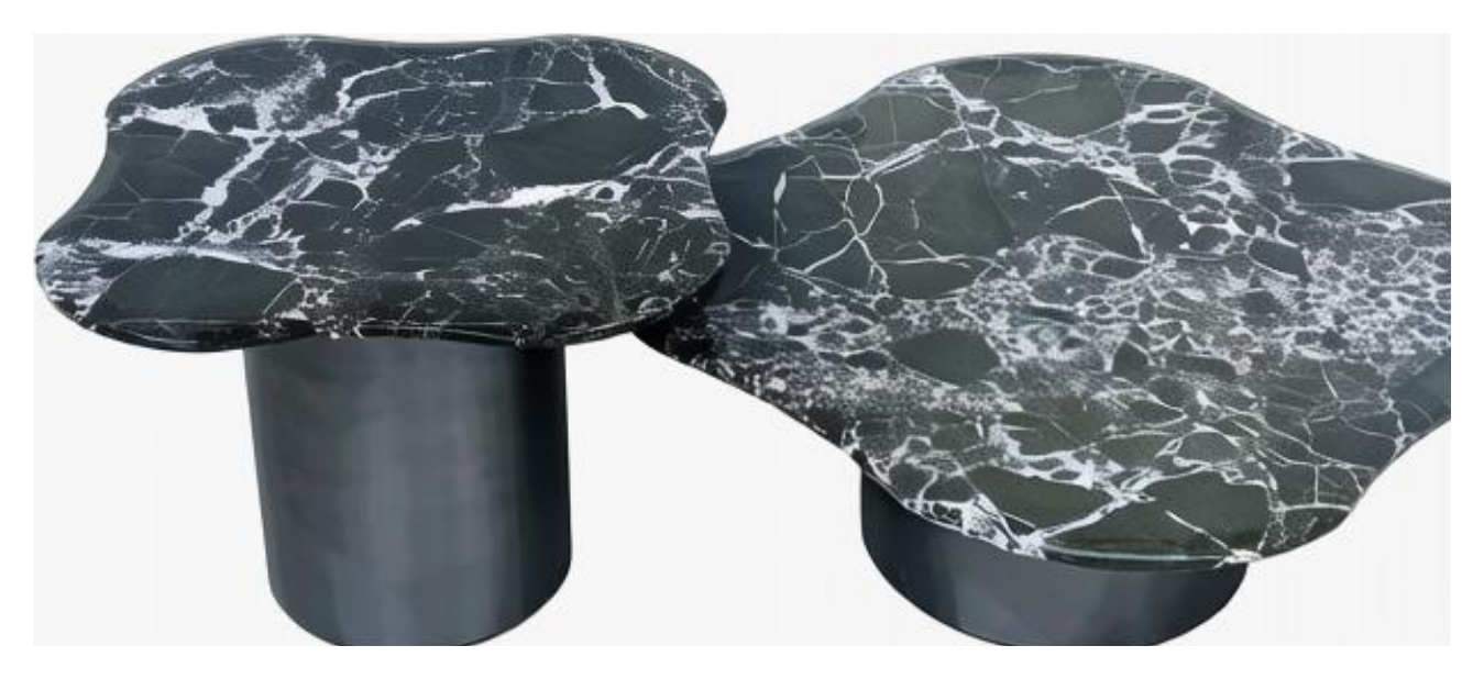 Mesa de centro con tapa de piedra vista del producto