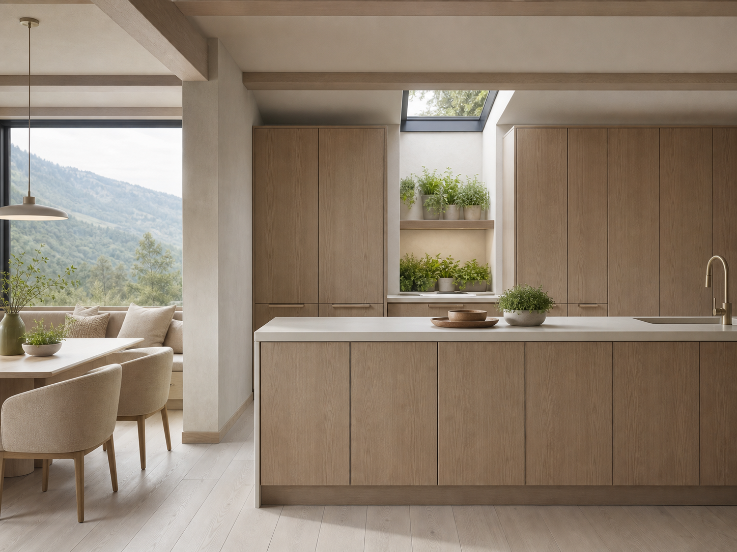 Fadior Terrena Kitchen Suite with Skylight Herb Bar — interior room context showing cabinet integration