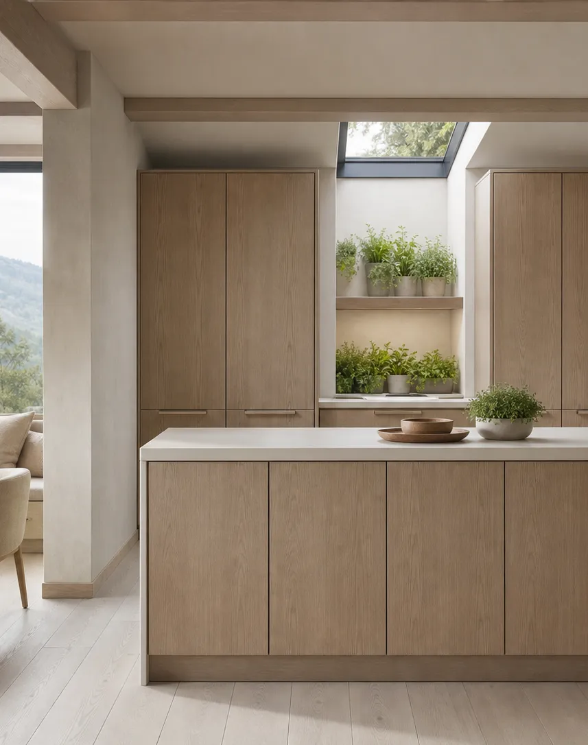 Suite de Cocina Terrena con Herbario Claraboya perspectiva interior