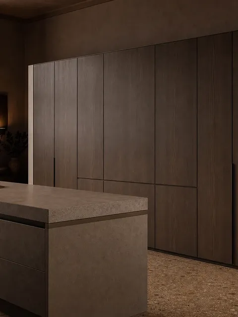 Suite de vestidor Eclipse con isla de arreglo de mineral Hybriq