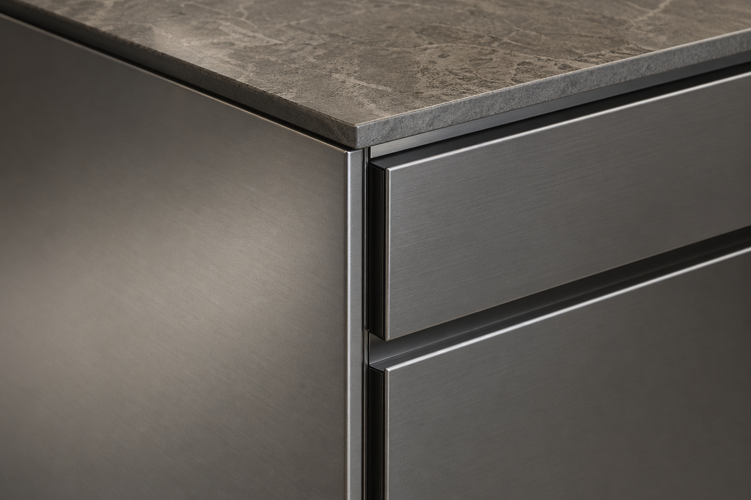 Fadior Abyss Kitchen Suite — close-up of stainless steel finish and hardware detail