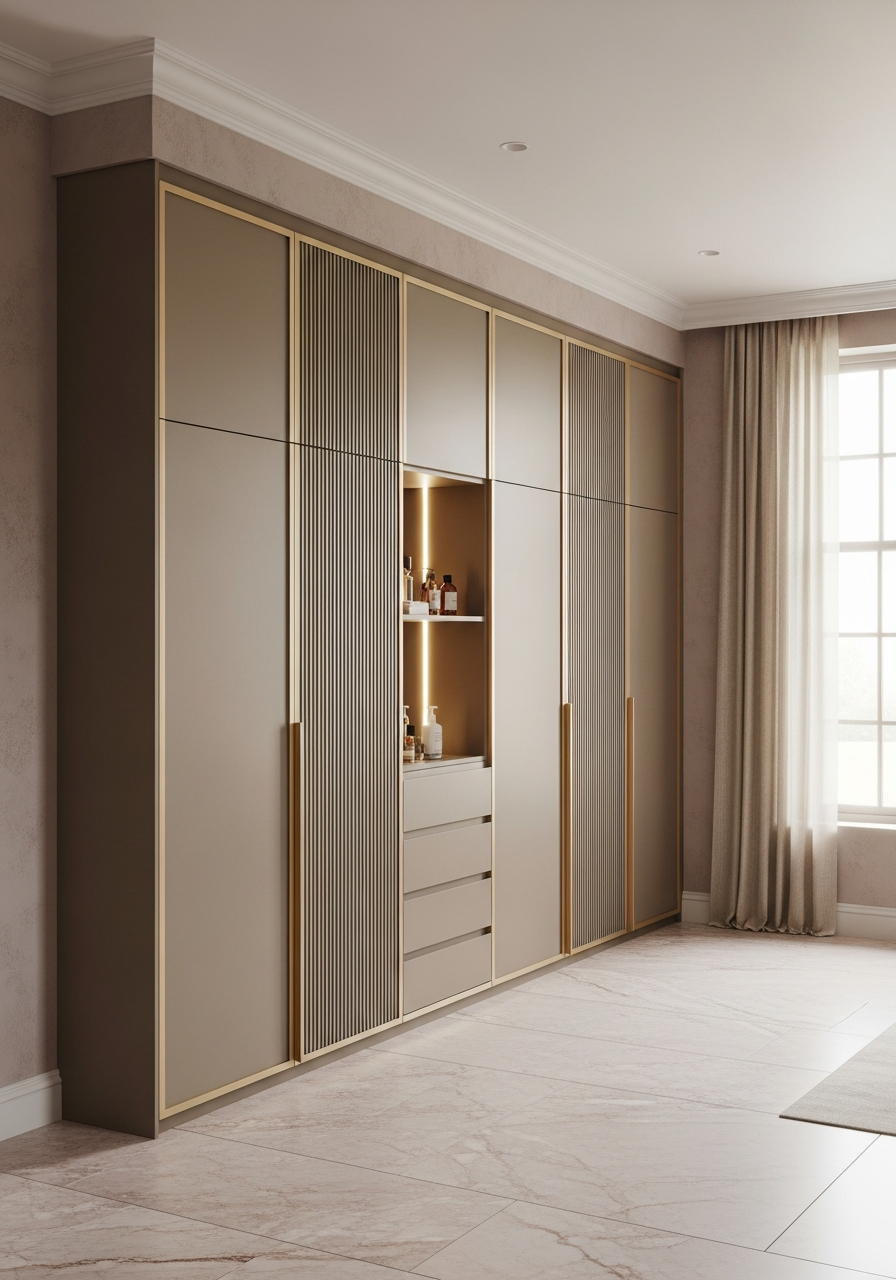 Fadior Onyx Wardrobe Suite — 304 stainless steel wardrobe system, front view