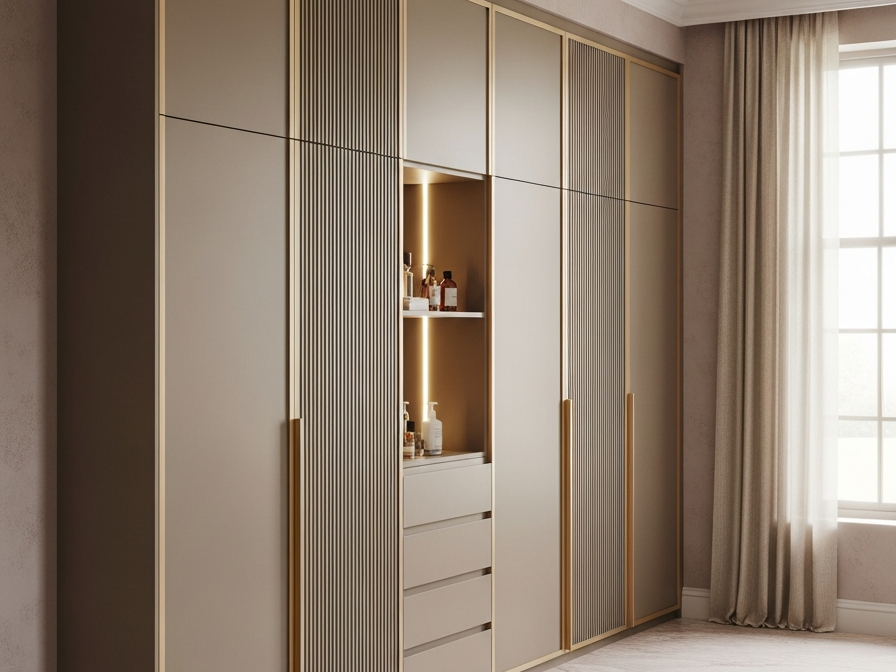 Fadior Onyx Wardrobe Suite — 304 stainless steel wardrobe system, front view