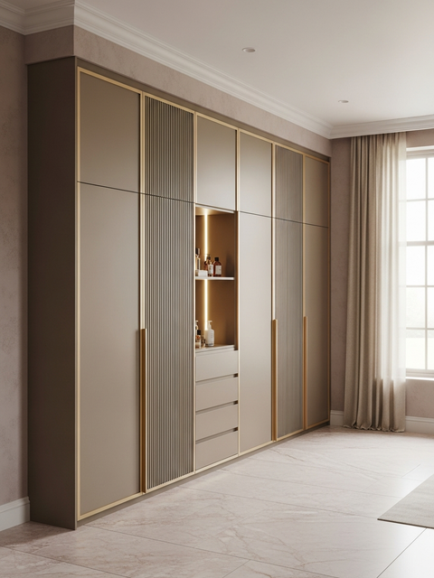 Fadior Onyx Wardrobe Suite — 304 stainless steel wardrobe system, front view