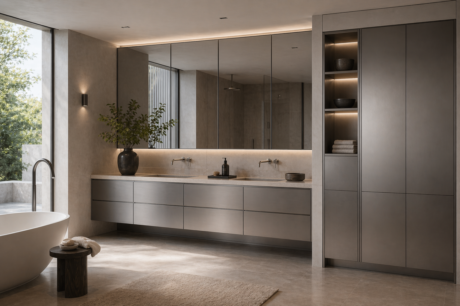 Fadior Acqua Bath And Vanity Suite — lifestyle setting with natural light and residential styling