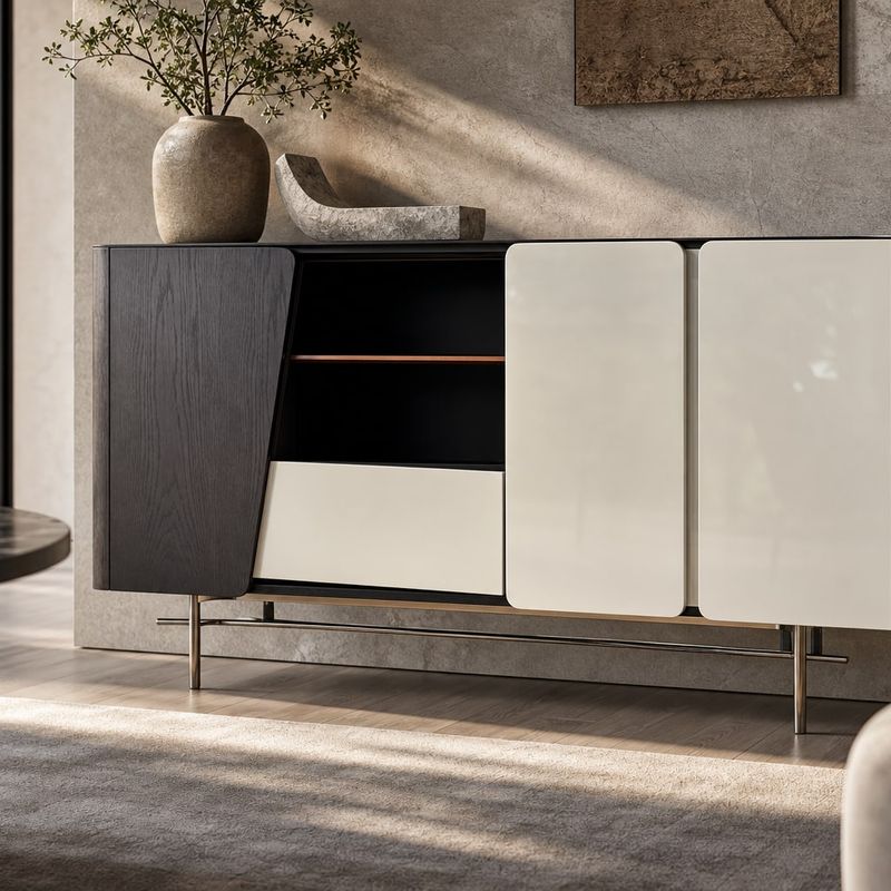 Stone-Top Sideboard (Lacquer finish) styled in a FADIOR HOME interior setting